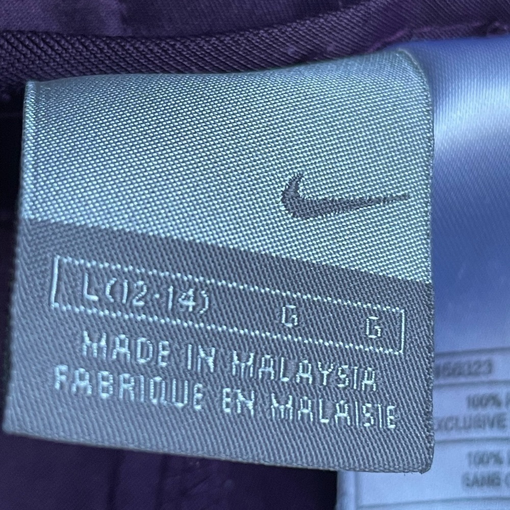 Nike Pant‎ Women's L(12-14) Straight leg, zipped pockets/slits bottom purple,VTG - Picture 9 of 15